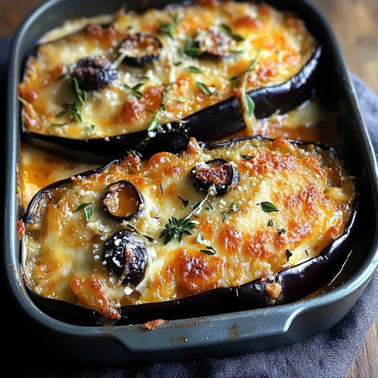 Aubergines gratinées mozzarella olives