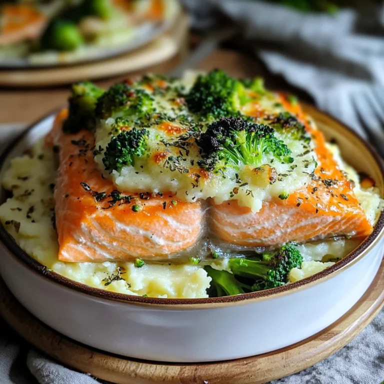 Parmentier au saumon et brocolis