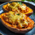 Patate douce farcie au poulet