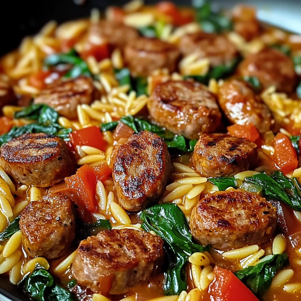 Poêlée Saucisse et Orzo