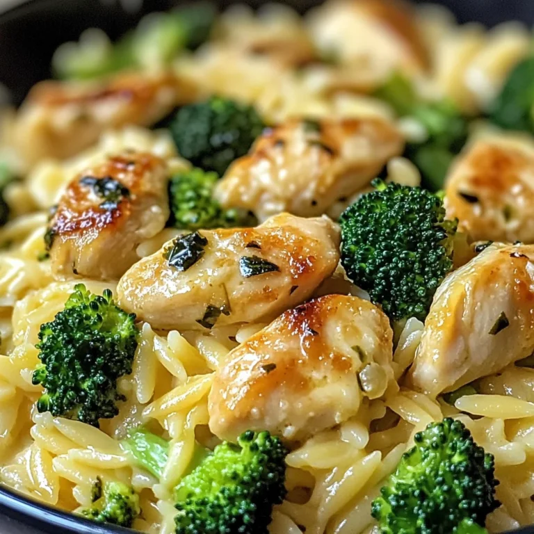 Poulet brocoli orzo au cheddar