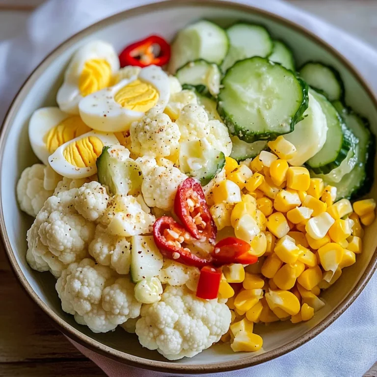 Salade chou-fleur maïs concombre