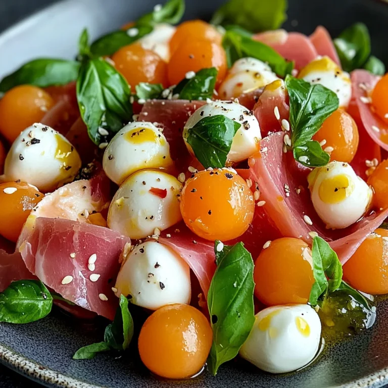 Salade melon jambon de poulet mozzarella