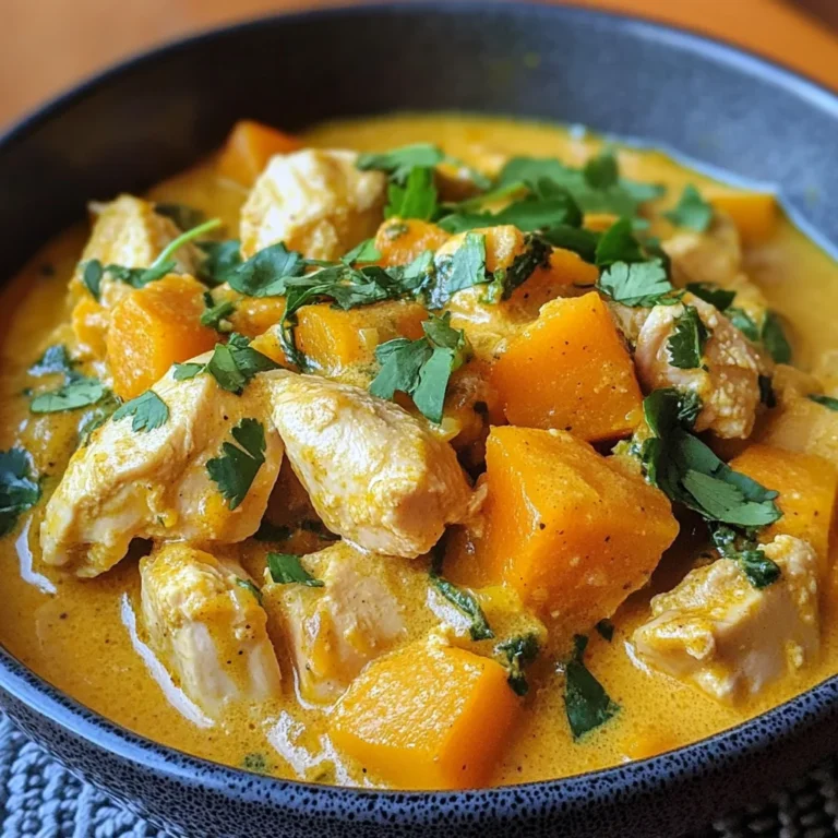 Curry onctueux de poulet et butternut