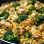 Poulet brocoli orzo au cheddar
