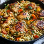 Riz au four poulet légumes